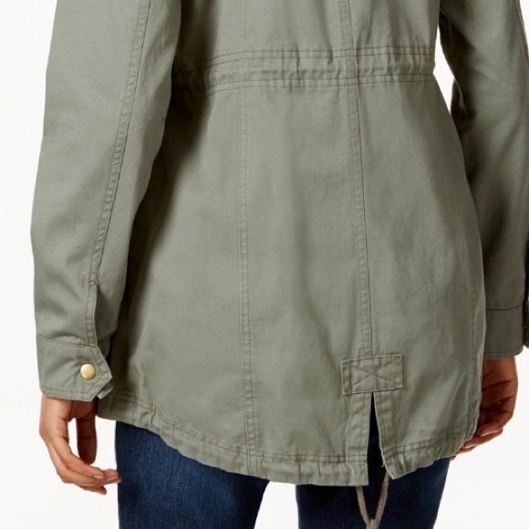 STYLE & CO. COTTON HOODED UTILITY JACKET SAGE size M - Picture 6 of 14